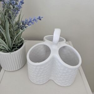 White Silverwear Holder